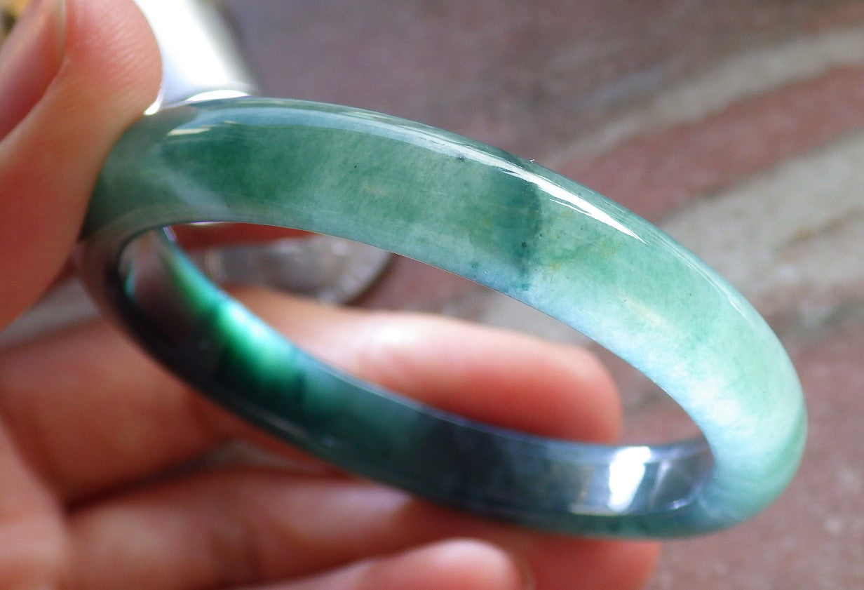 Certified Icy Green Burma 100% Natural A JADE Jadeite Baby Bangle Bracelet 46 mm 647080 TN