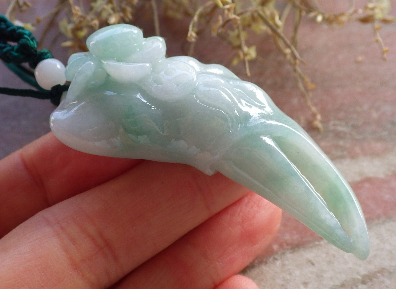 Certified Green Burma 100% Natural A Jade jadeite Pendant Crab Money Coin Necklace 招财蟾 647148 TN