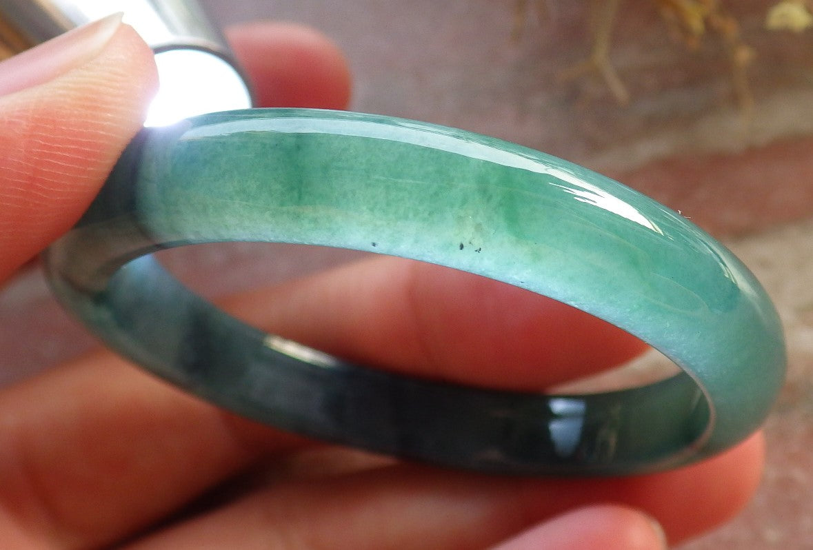 Certified Icy Green Burma 100% Natural A JADE Jadeite Baby Bangle Bracelet 44 mm 647270 TN