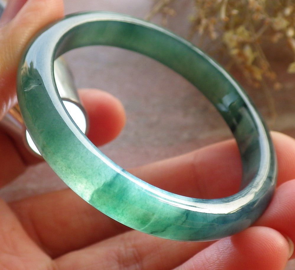 Certified Icy Green Burma 100% Natural A JADE Jadeite Baby Bangle Bracelet 44 mm 647270 TN