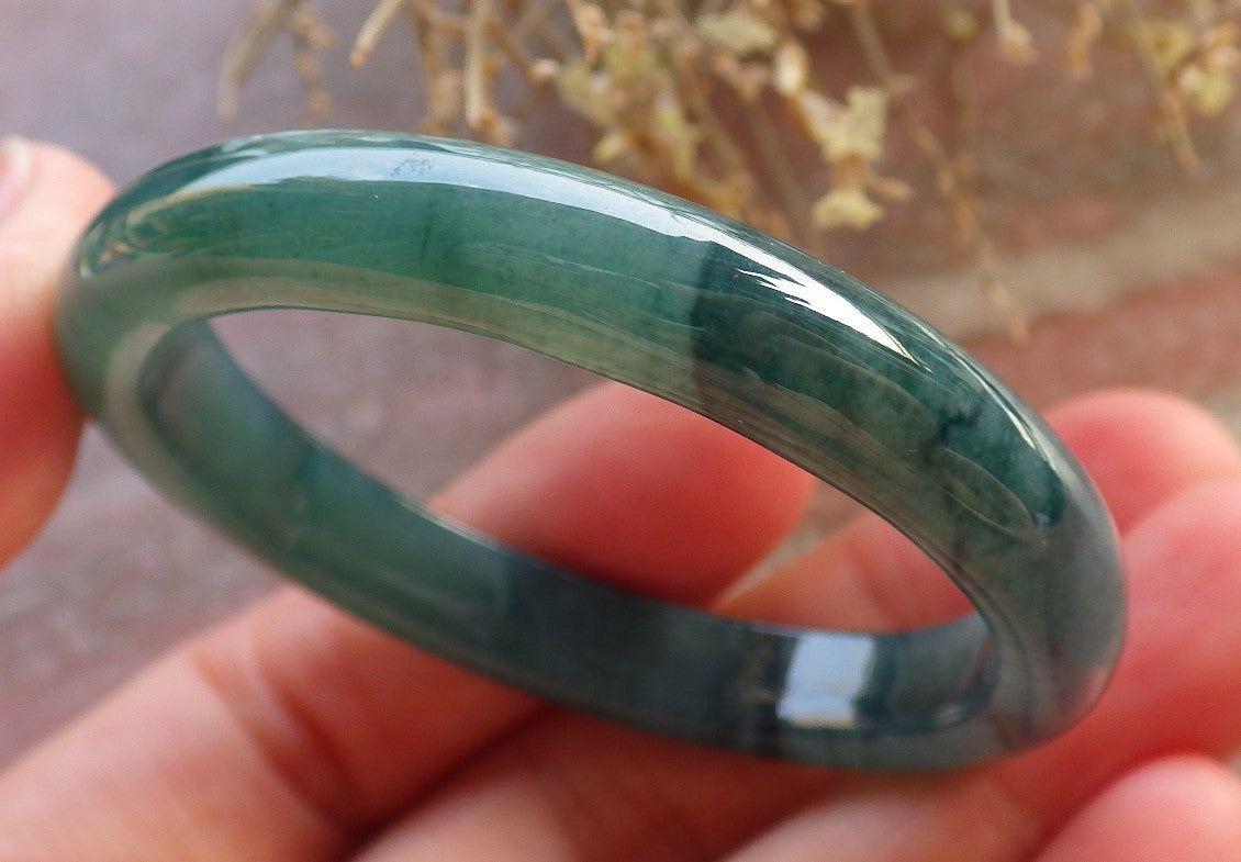 Certified Icy Green Burma 100% Natural A JADE Jadeite Baby Bangle Bracelet 44 mm 647270 TN