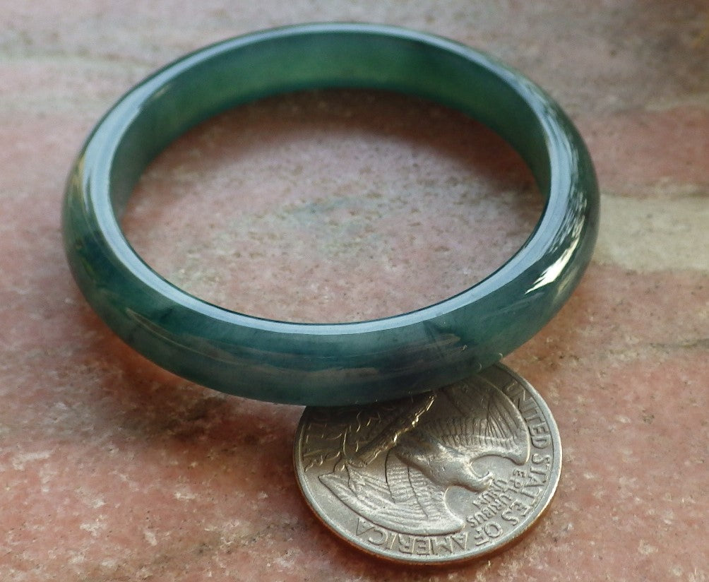 Certified Icy Green Burma 100% Natural A JADE Jadeite Baby Bangle Bracelet 44 mm 647270 TN