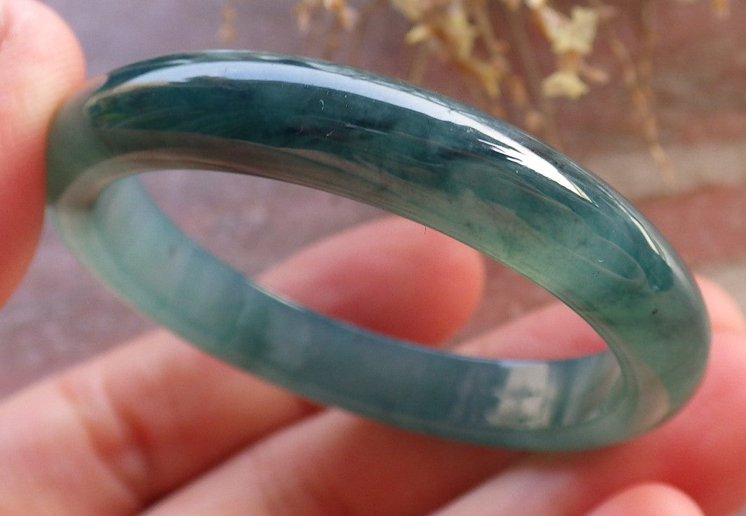 Certified Icy Green Burma 100% Natural A JADE Jadeite Baby Bangle Bracelet 41 mm 647290 TN