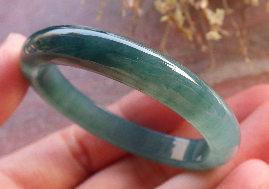 Certified Icy Green Burma 100% Natural A JADE Jadeite Baby Bangle Bracelet 41 mm 647290 TN