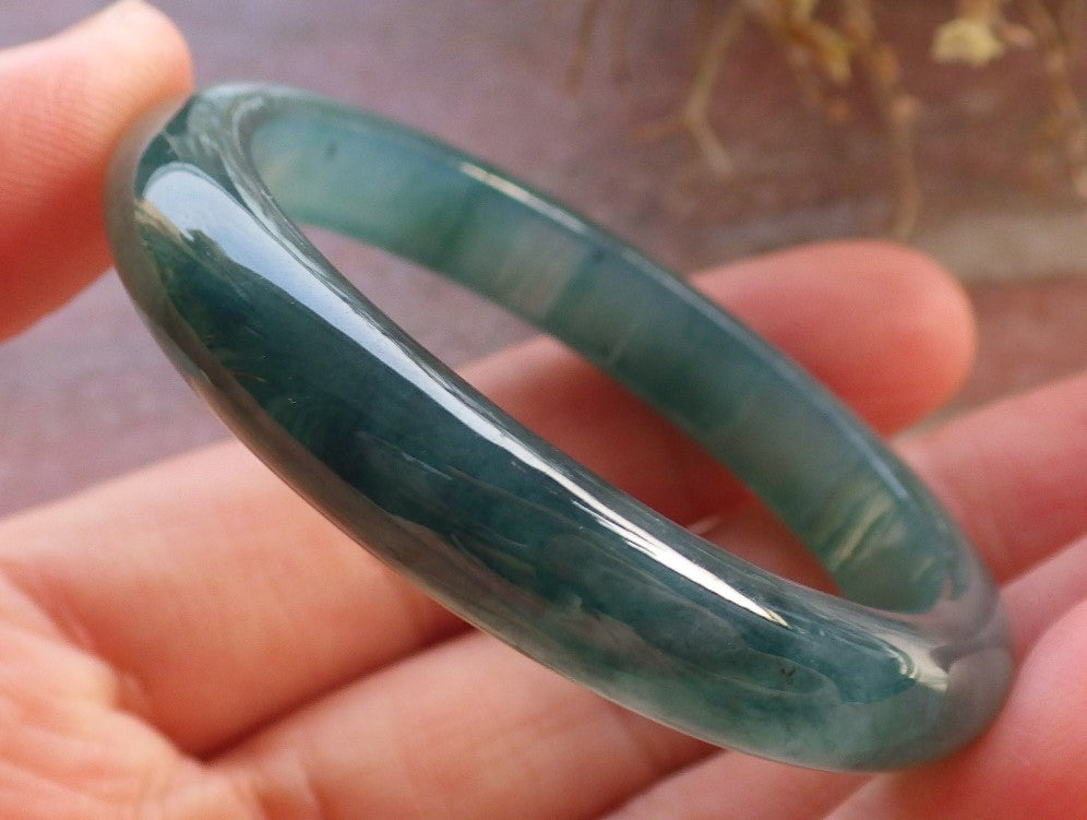 Certified Icy Green Burma 100% Natural A JADE Jadeite Baby Bangle Bracelet 41 mm 647290 TN