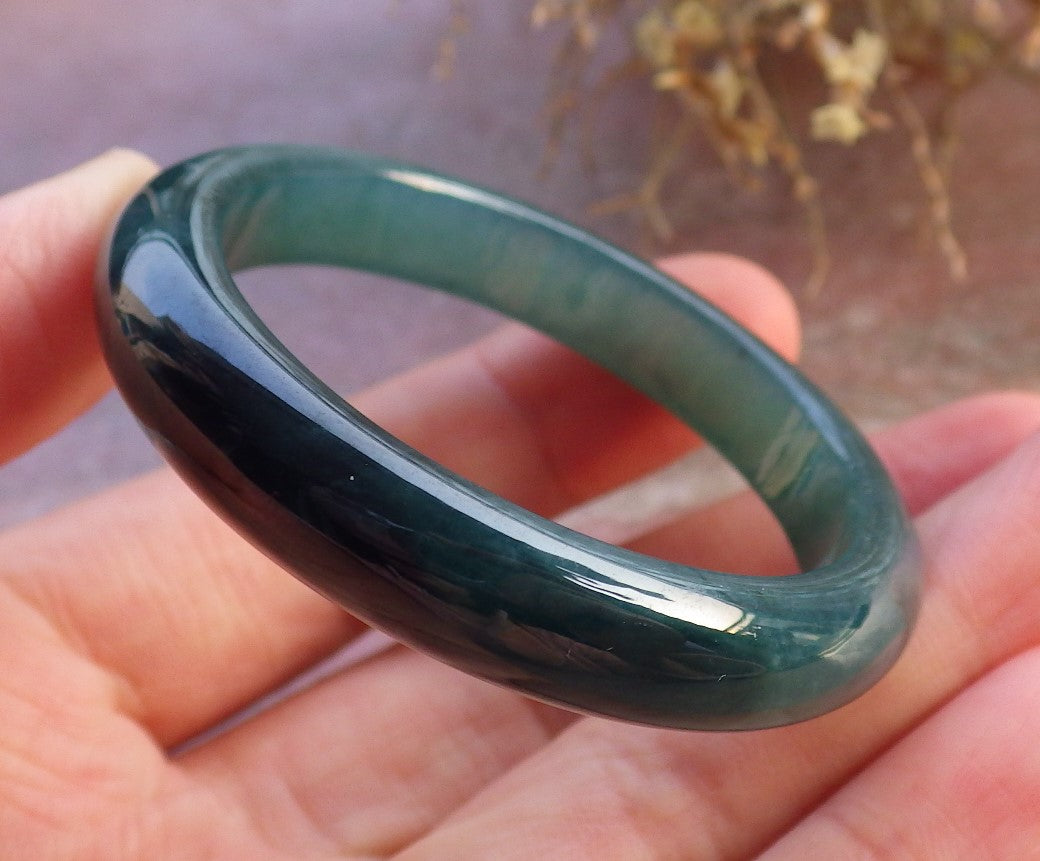 Certified Icy Green Burma 100% Natural A JADE Jadeite Baby Bangle Bracelet 41 mm 647318 TN