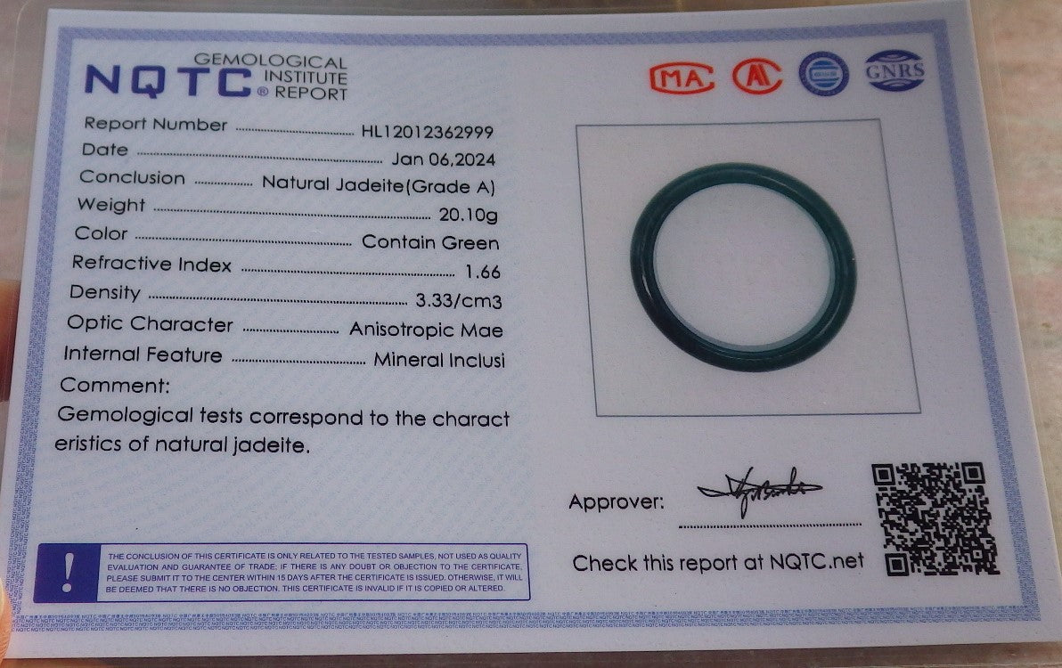 Certified Icy Green Burma 100% Natural A JADE Jadeite Baby Bangle Bracelet 41 mm 647318 TN