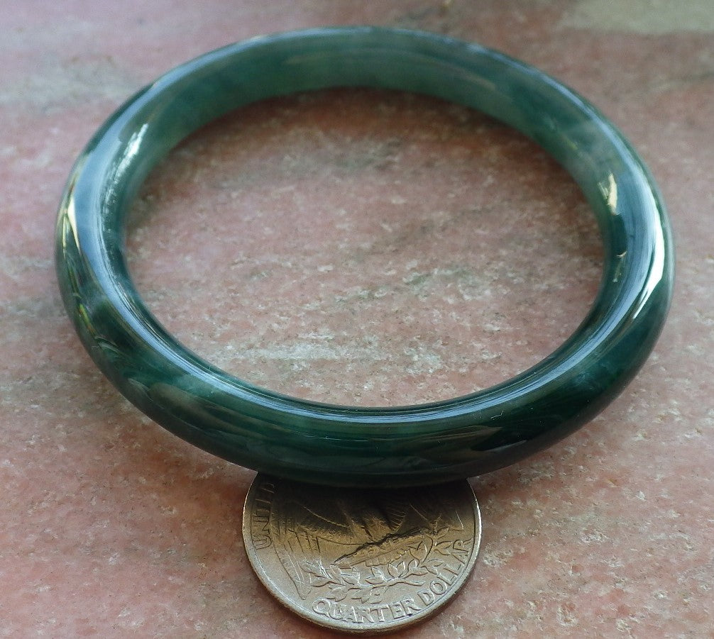 Certified Icy Green Pale Lavender Burma 100% Natural A JADE Jadeite Circle Bangle Bracelet 56 mm 手镯 647807 TN
