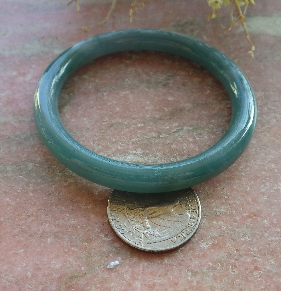 Certified Icy Green Pale Lavender Burma 100% Natural A JADE Jadeite Circle Bangle Bracelet 51 mm 手镯 647846 TN