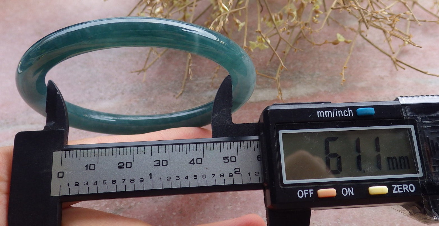 Certified Icy Green Burma 100% Natural A JADE Jadeite Circle Bangle Bracelet 56.5 mm 手镯 647948 TN