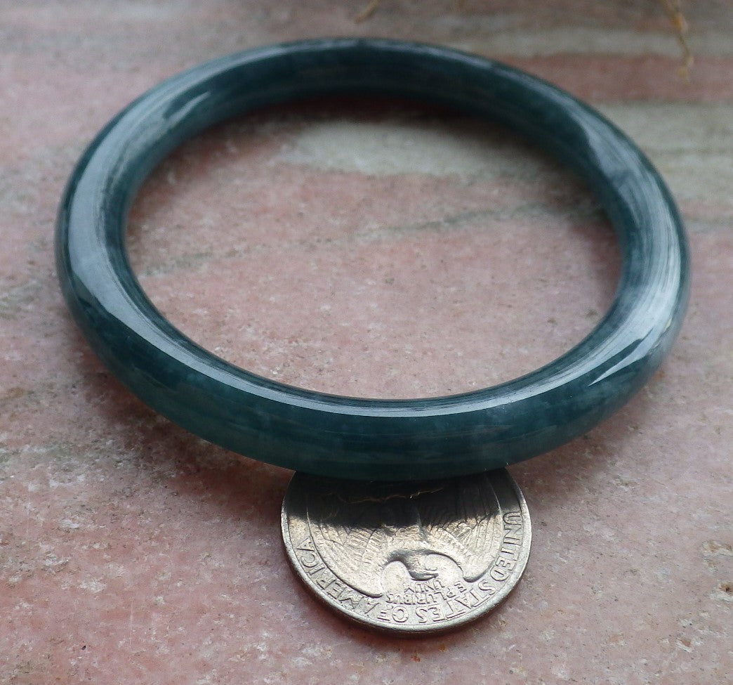 Certified Icy Green Burma 100% Natural A JADE Jadeite Circle Bangle Bracelet 56.5 mm 手镯 647948 TN