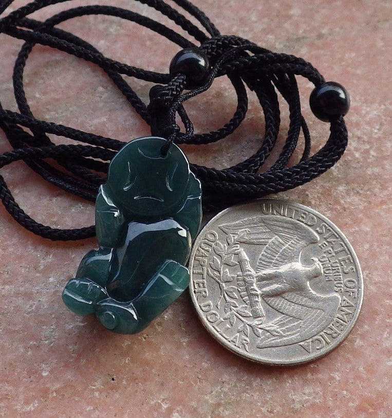 Certified Icy Green Burma 100% Natural A Jade jadeitePendant Dragon Pi Xiu Coin Ruyi Necklace 风水貔貅 648014 TN