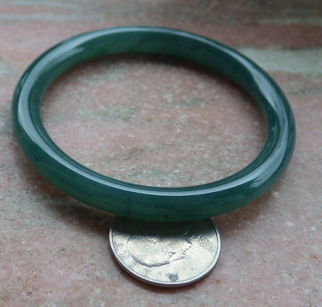 Certified Icy Green Burma 100% Natural A JADE Jadeite Circle Bangle Bracelet 57 mm 手镯 648139 TN