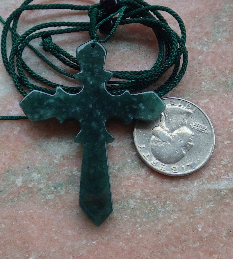 Certified Icy Green Burma 100% Natural A Jade jadeite Pendant Jesus Cross Necklace 十字架 648159 TN