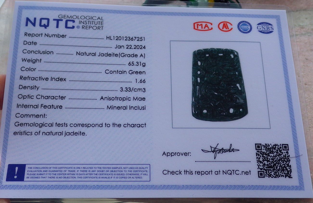 Certified Icy Green Burma 100% Natural A Jade jadeite pendant Human Skull Head Necklace 骷髅头 648236 TN