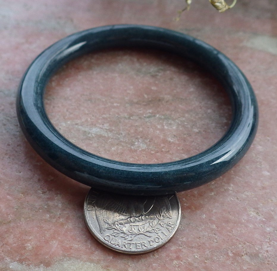 Certified Green Burma 100% Natural A JADE Jadeite Circle Bangle Bracelet 56 mm 手镯 649059 TN