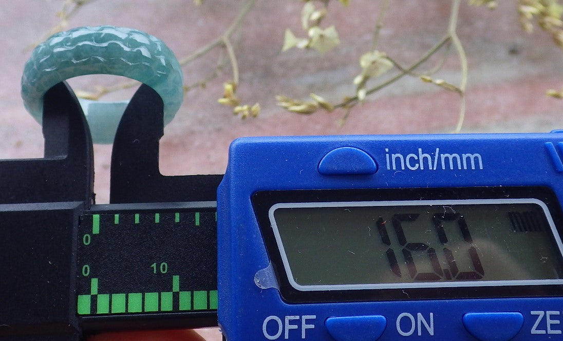 Certified Icy Green Burma 100% Natural A JADE Jadeite Dragon RING USA. 5.25 戒指 649085 TN