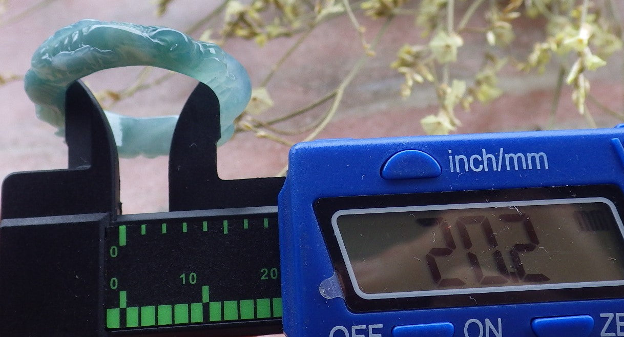 Certified Icy Green Burma 100% Natural A JADE Jadeite Dragon RING USA. 10.25 戒指 649157 TN