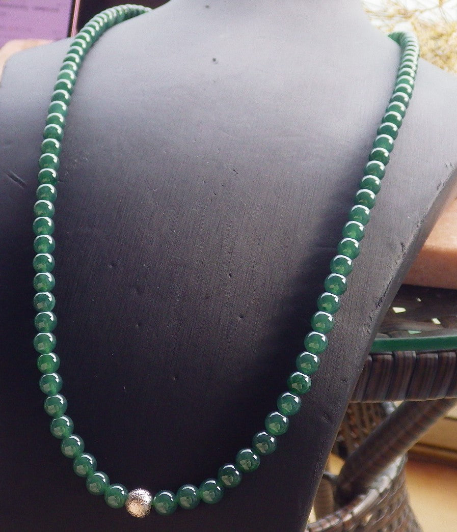 Certified Icy Green Burma 100% Natural A JADE Jadeite Bead Beads Necklace 27 inches 项链 649793 TN