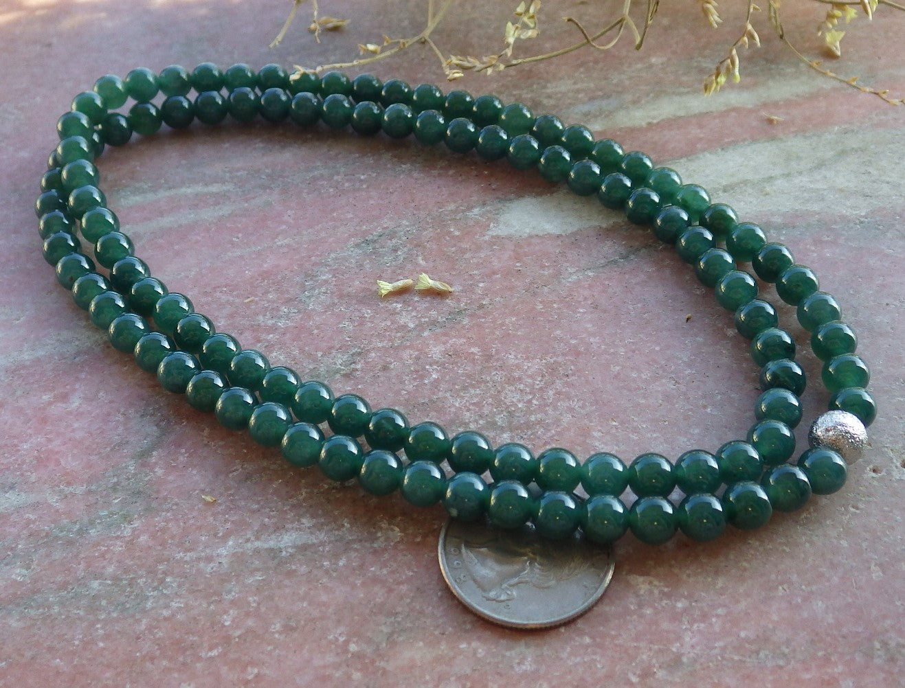 Certified Icy Green Burma 100% Natural A JADE Jadeite Bead Beads Necklace 27 inches 项链 640278 TN