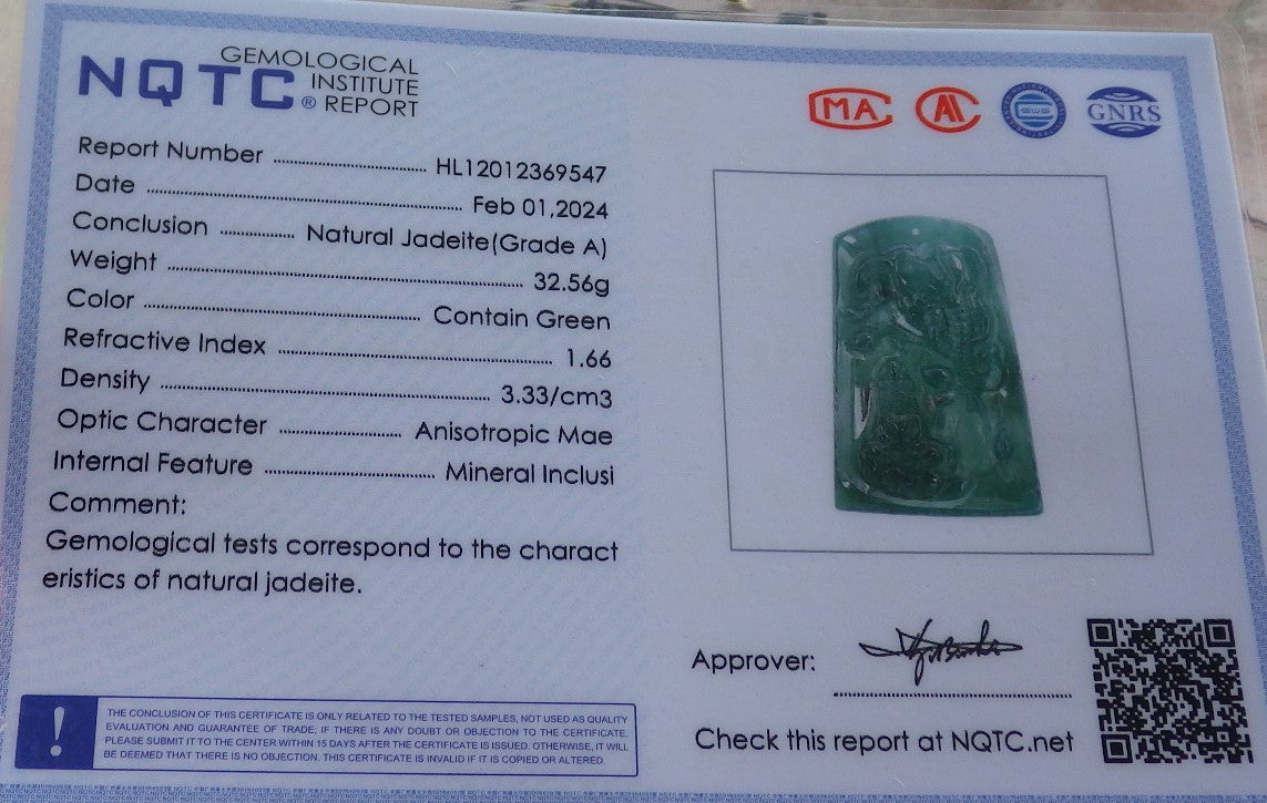 Certified Icy Green Burma 100% Natural A Jade jadeite Pendant Guanyin Kwan Yin Elephant Lotus Flower Necklace 观音 651056 TN