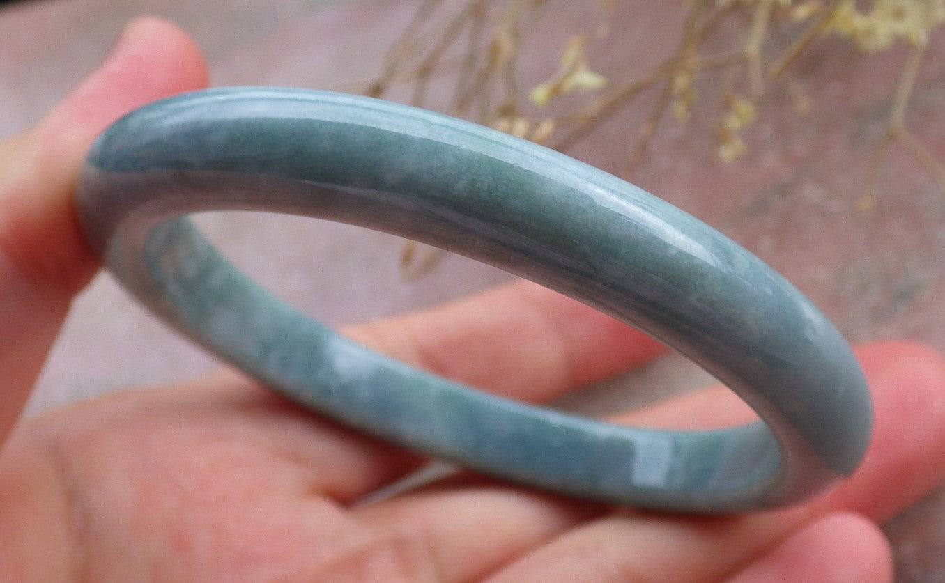 Certified Green Burma 100% Natural A JADE Jadeite Bangle Bracelet 57 mm 手镯 651319 TN