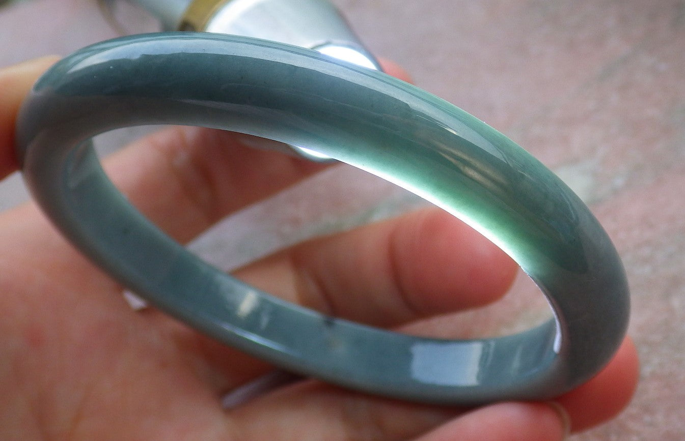 Certified Green Burma 100% Natural A JADE Jadeite Bangle Bracelet 58 mm 手镯 651434 TN