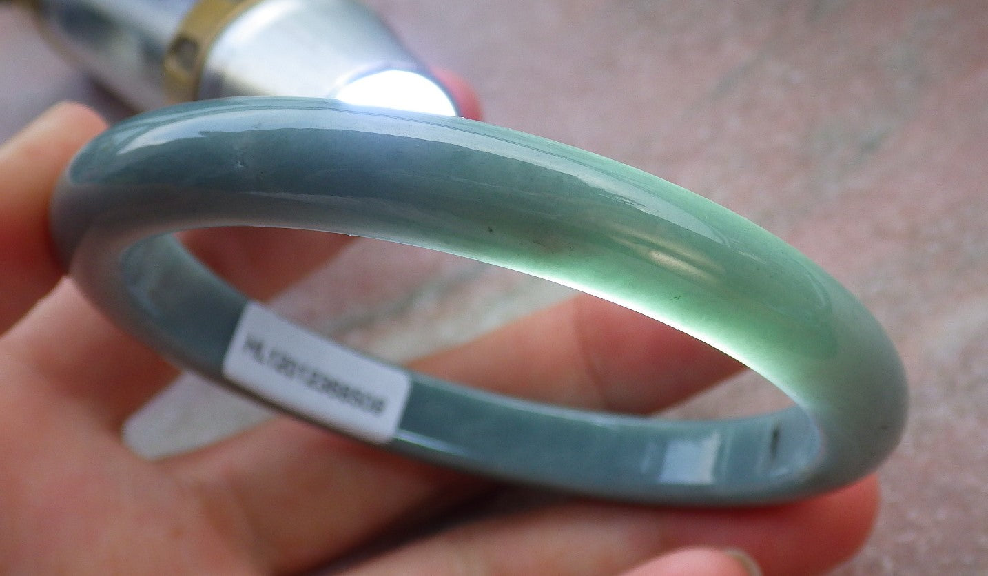 Certified Green Burma 100% Natural A JADE Jadeite Bangle Bracelet 58 mm 手镯 651434 TN