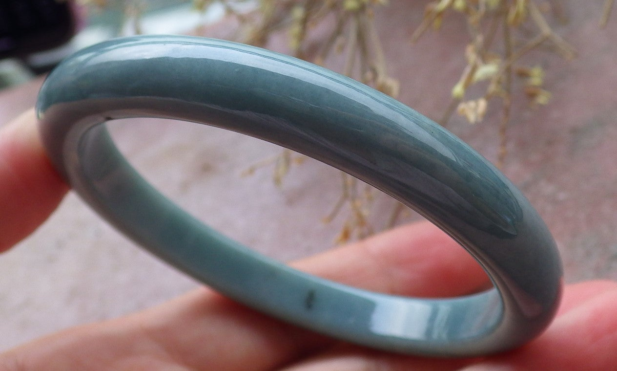 Certified Green Burma 100% Natural A JADE Jadeite Bangle Bracelet 58 mm 手镯 651434 TN