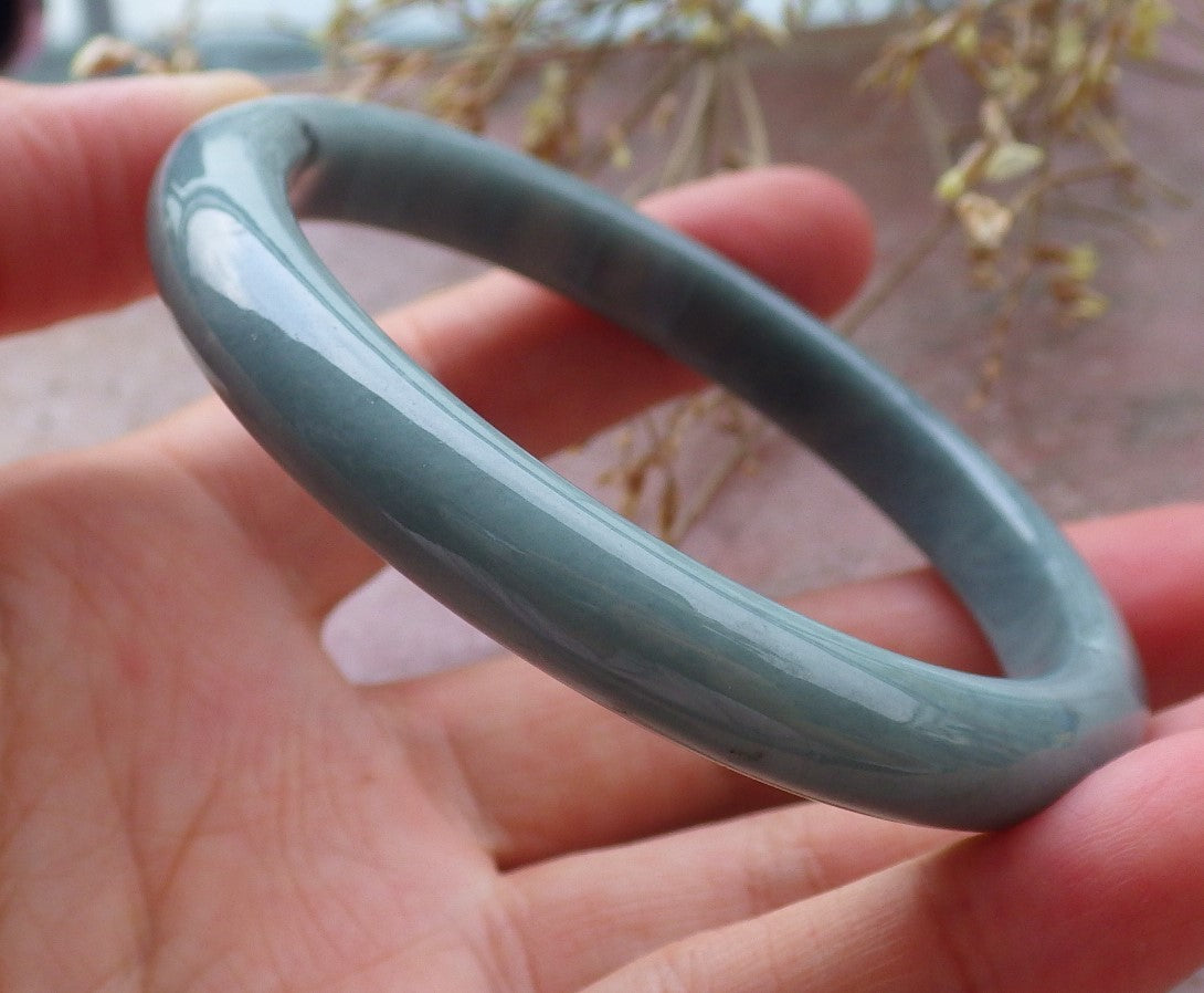 Certified Green Burma 100% Natural A JADE Jadeite Bangle Bracelet 58 mm 手镯 651434 TN