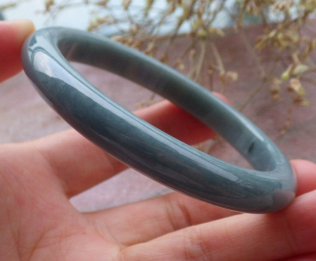 Certified Green Burma 100% Natural A JADE Jadeite Bangle Bracelet 58 mm 手镯 651434 TN