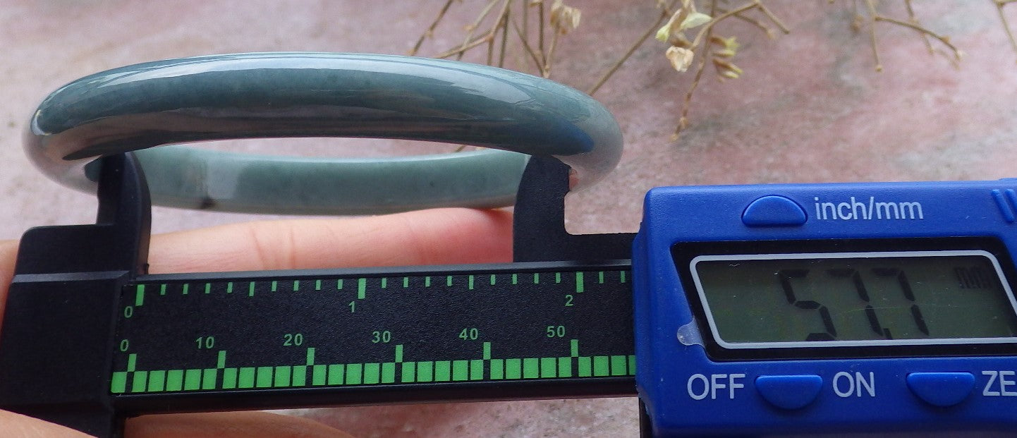Certified Green Burma 100% Natural A JADE Jadeite Bangle Bracelet 58 mm 手镯 651434 TN