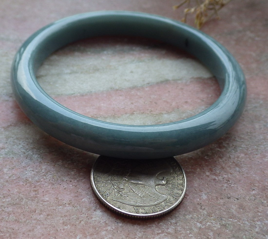 Certified Green Burma 100% Natural A JADE Jadeite Bangle Bracelet 58 mm 手镯 651434 TN
