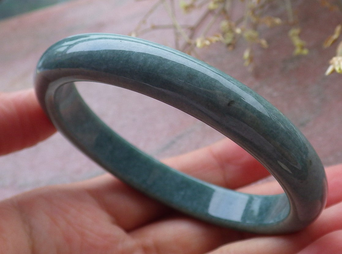 Certified Green Burma 100% Natural A JADE Jadeite Bangle Bracelet 58 mm 手镯 651521 TN