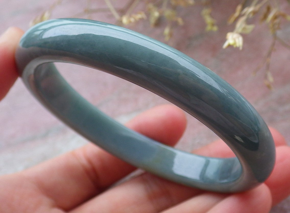 Certified Green Yellow Burma 100% Natural A JADE Jadeite Bangle Bracelet 57 mm 手镯 651529 TN