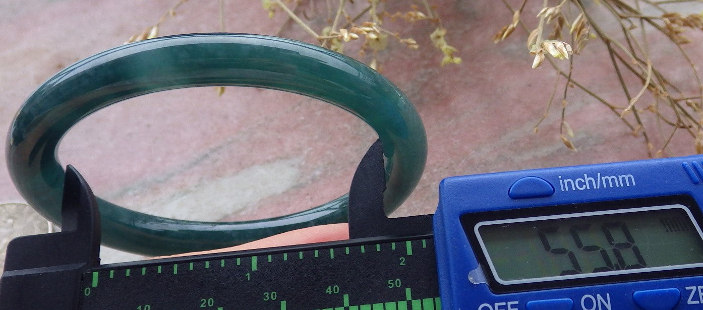 Certified Icy Green Burma 100% Natural A JADE Jadeite Circle Bangle Bracelet 56 mm 手镯 651549 TN