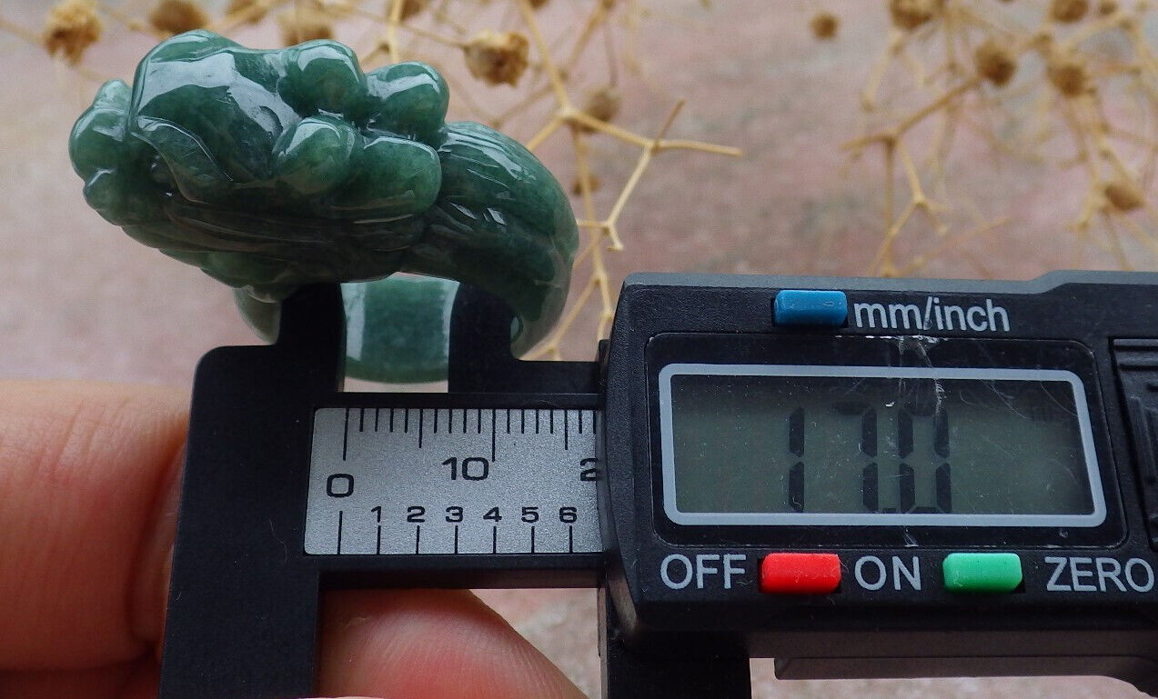 Certified Green Burma 100% Natural A JADE Jadeite Dragon RING USA. 6.5 龙戒指 636824 TN