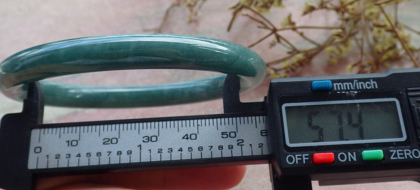 Certified Green Burma 100% Natural A JADE Jadeite Circle Bangle Bracelet 57 mm 手镯 632991 TN