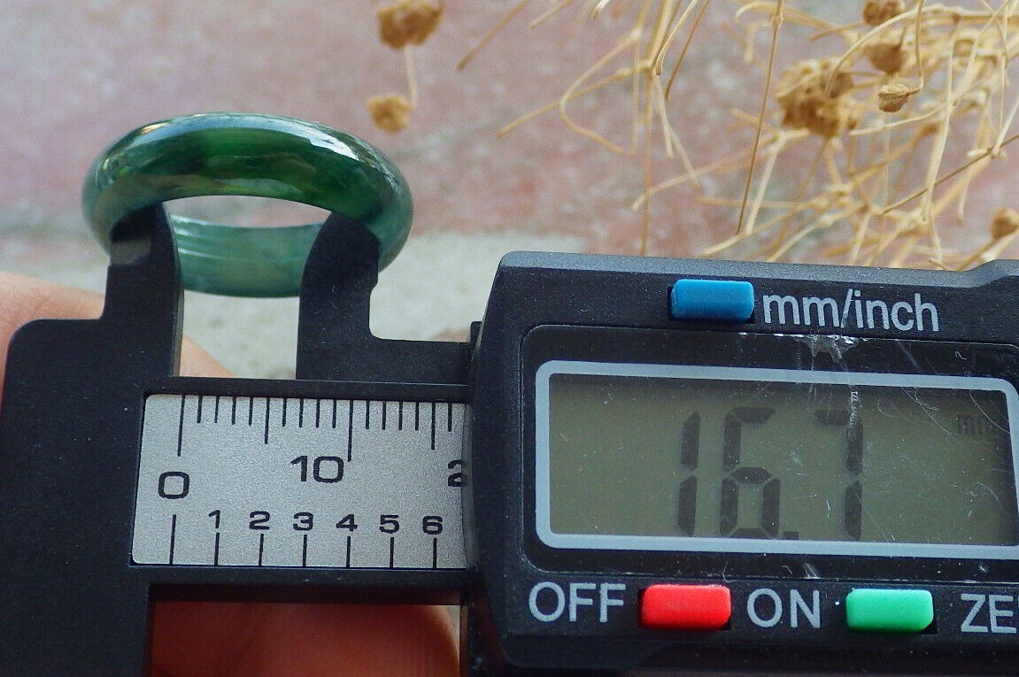 Certified Icy Green Burma 100% Natural A JADE Jadeite Circle RING USA. 6.25 戒指 635808 TN