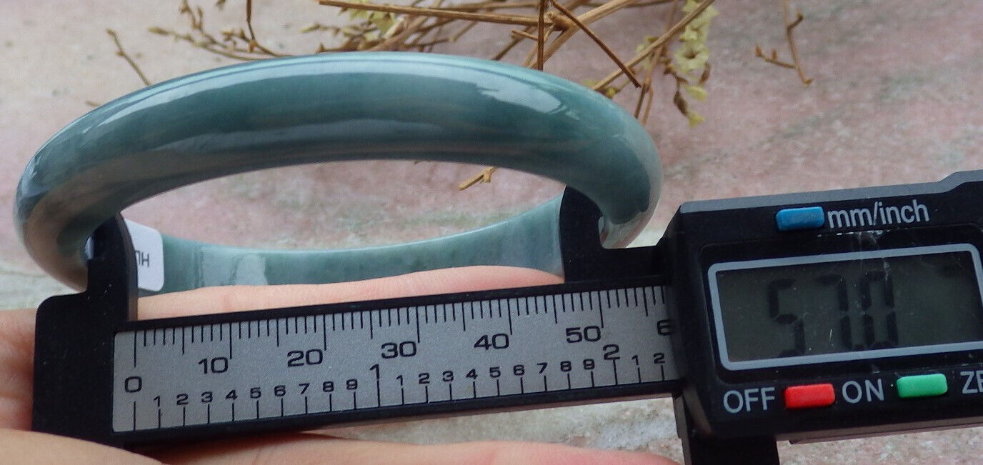 Certified Green Burma 100% Natural A JADE Jadeite Bangle Bracelet 57 mm 手镯 635311 TN