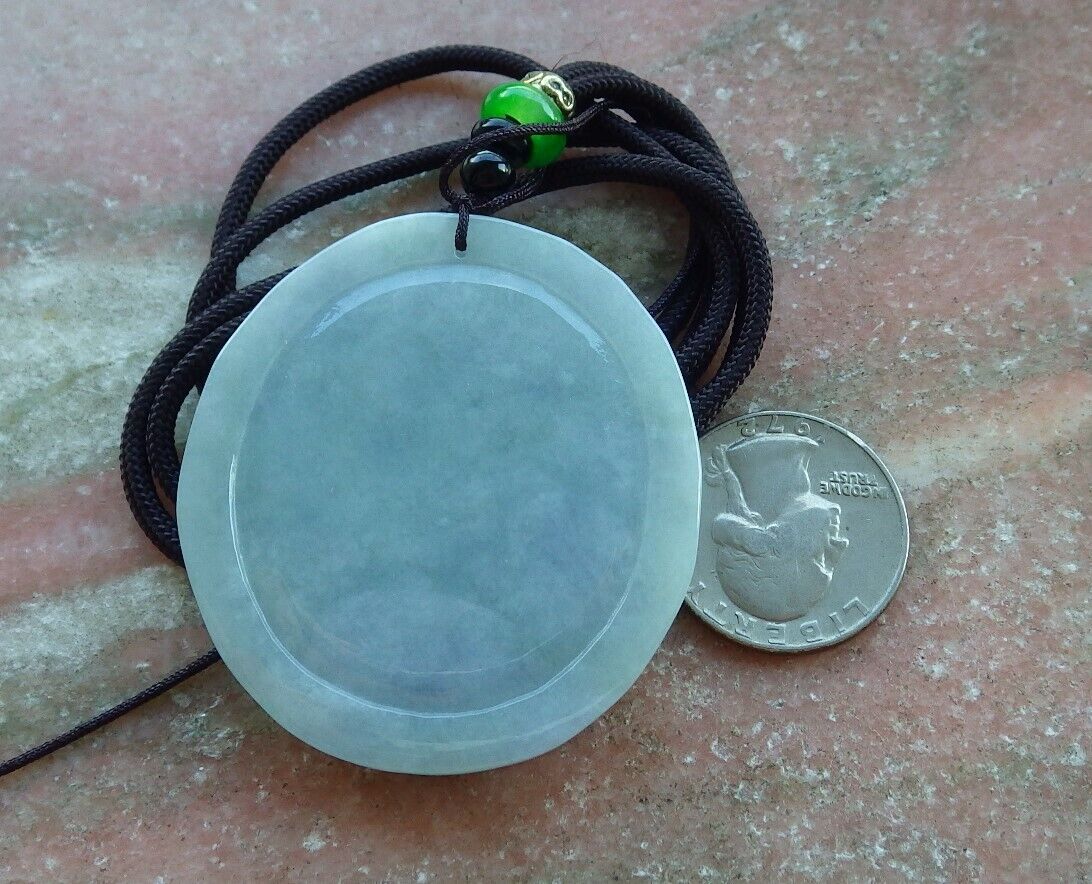 Certified Green Pale Lavender 100% Natural A Jade jadeite pendant Guanyin Kwan Yin Lotus Flower Necklace 观音 523698 TN