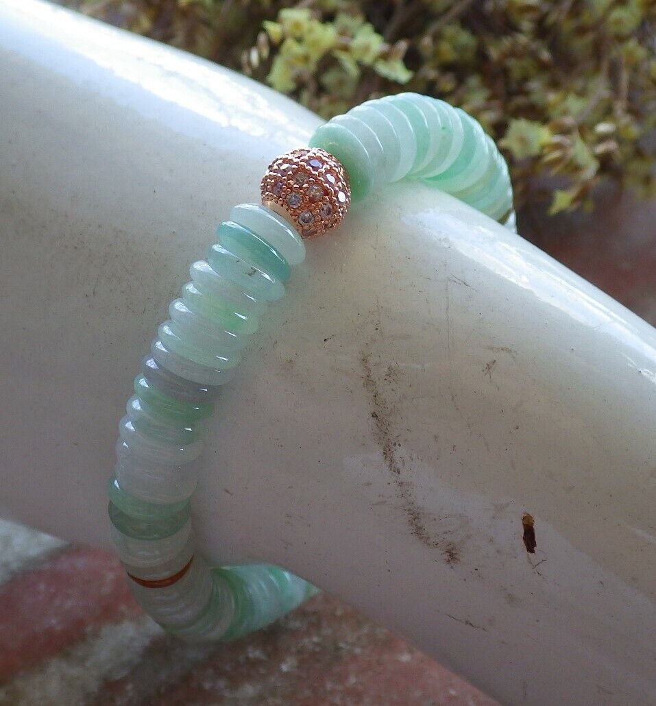 Certified Yellow Green Pale Lavender 100% Natural A JADE Jadeite Bead Beads Bangle Circle Bead Beads Bangle Bracelet 平安扣手链 524552 TN