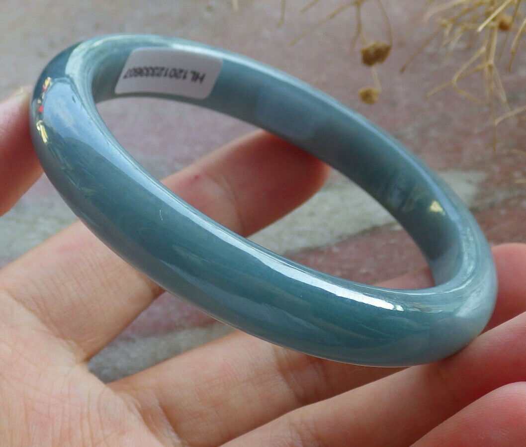 Certified Green Pale Lavender Burma 100% Natural A JADE Jadeite Bangle Bracelet 57 mm 手镯 635952 TN