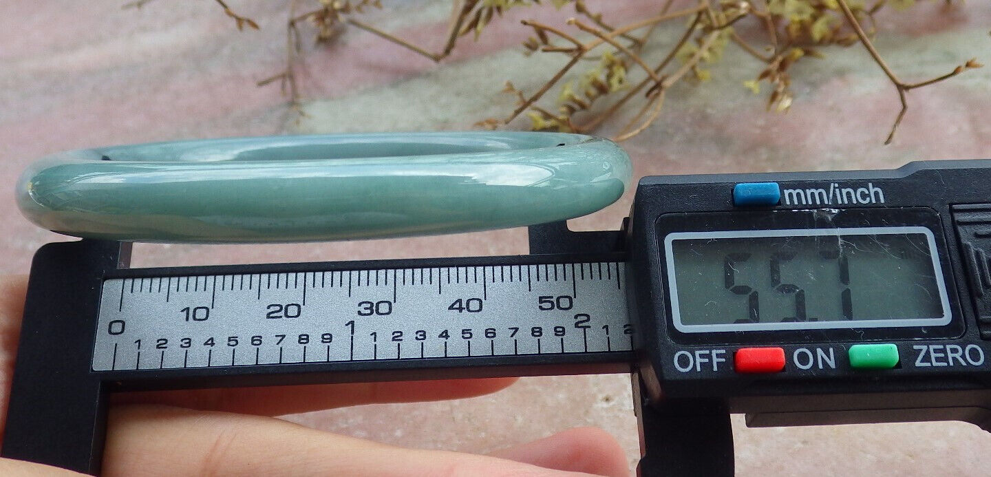 Certified Green Burma 100% Natural A JADE Jadeite Circle Bangle Bracelet 56 mm 手镯 632745 TN