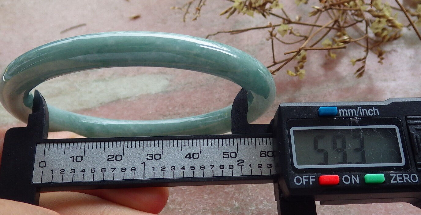Certified Green Burma 100% Natural A JADE Jadeite Circle Bangle Bracelet 59 mm 手镯 633463 TN