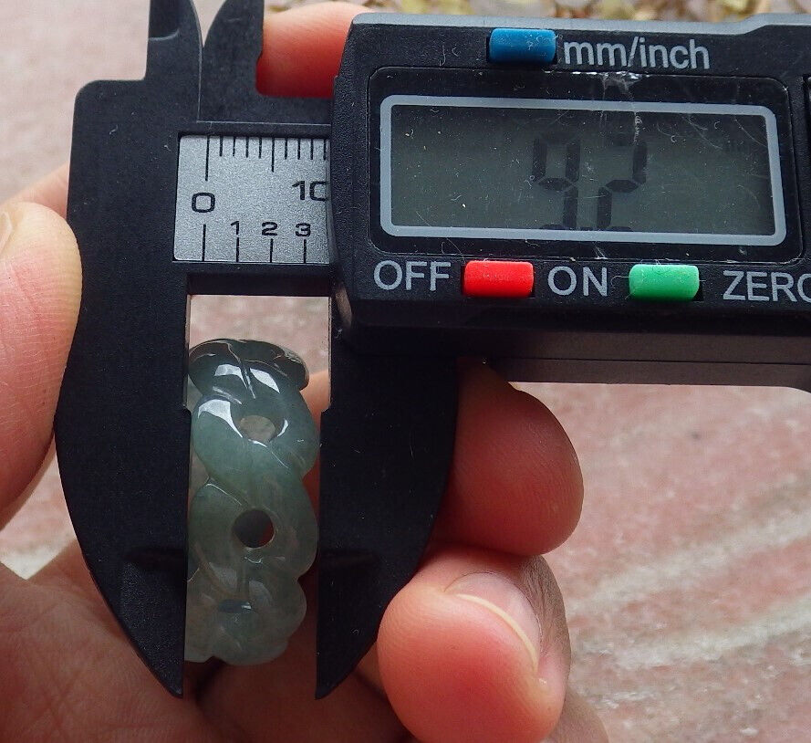 Certified Icy Green Burma 100% Natural A JADE Jadeite Knotted RING USA. 10.25 戒指 634435 TN