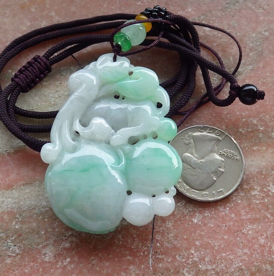 Certified Green Burma 100% Natural A Jade jadeite Pendant Horse Peach Coin Necklace 马到功成 574026 TN