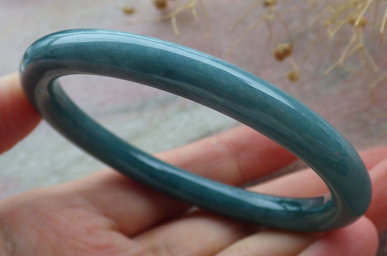 Certified Icy Green Burma 100% Natural A JADE Jadeite Circle Bangle Bracelet 57 mm 手镯 636473 TN