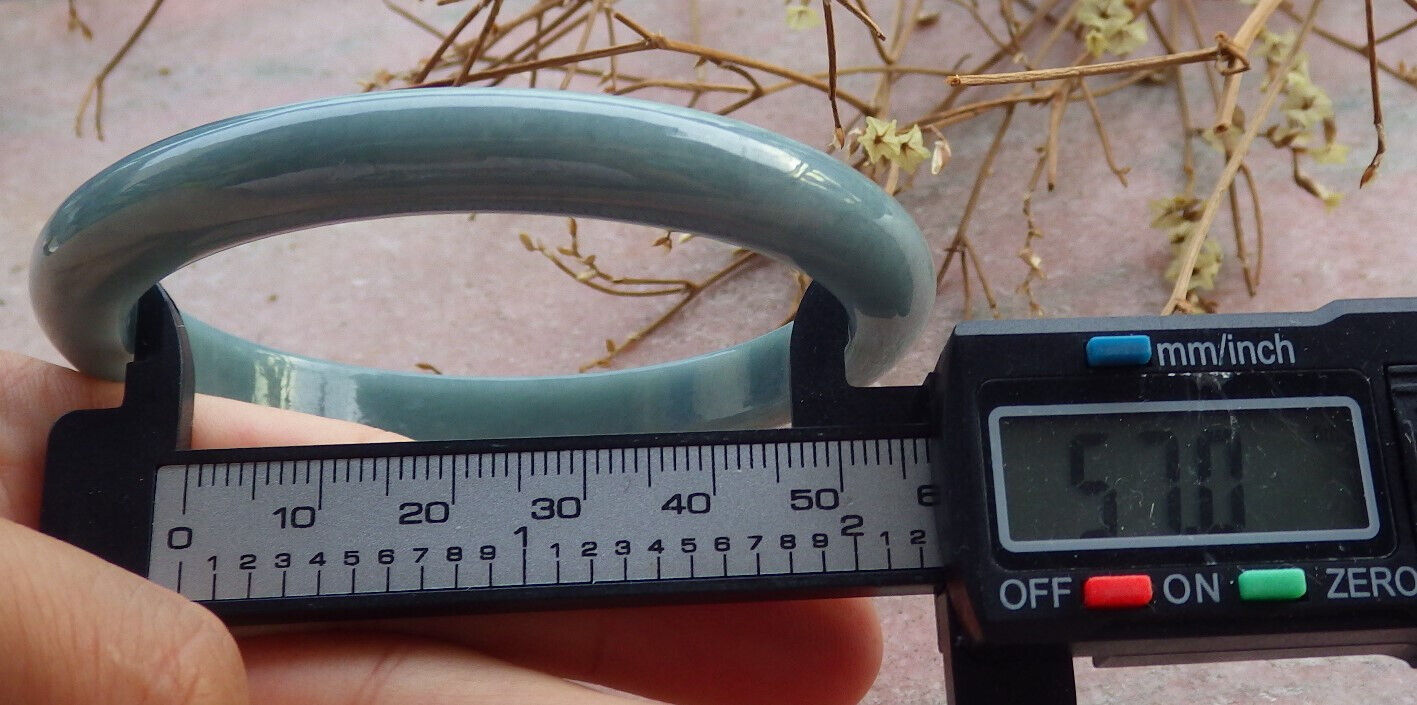 Certified Green Burma 100% Natural A JADE Jadeite Bangle Bracelet 57 mm 手镯 635538 TN