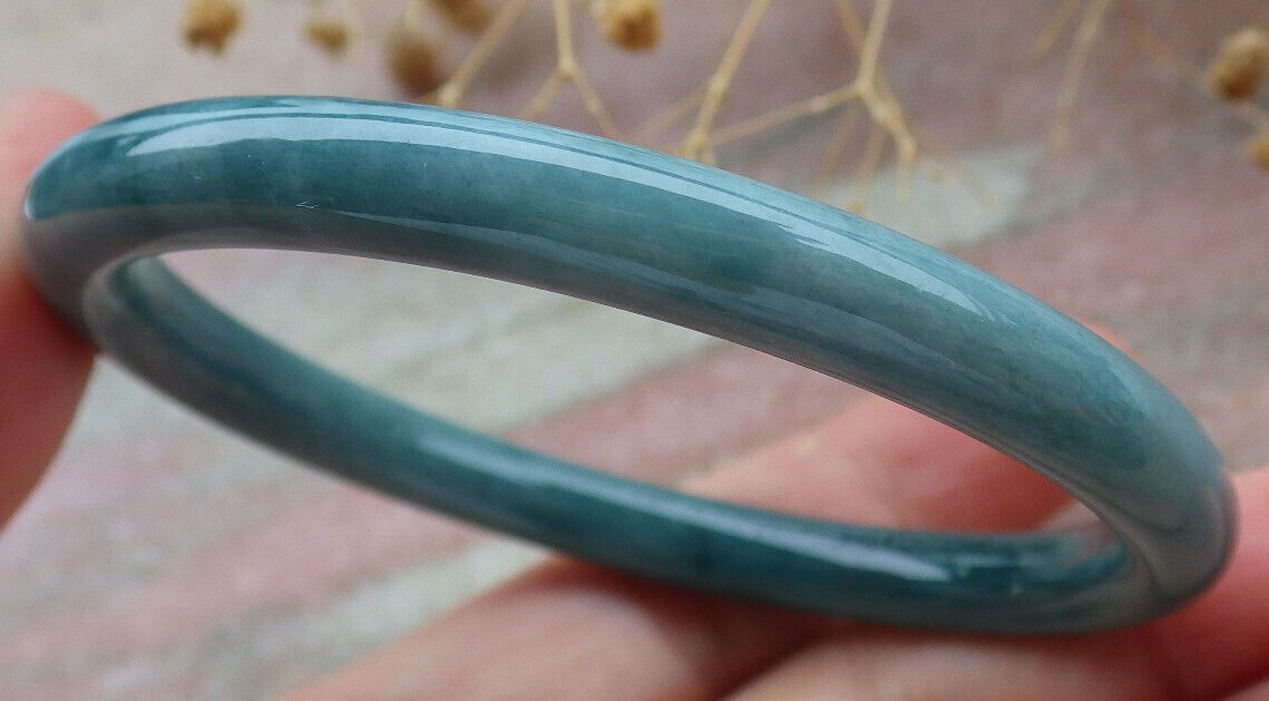 Certified Icy Green Burma 100% Natural A JADE Jadeite Circle Bangle Bracelet 57 mm 手镯 636628 TN